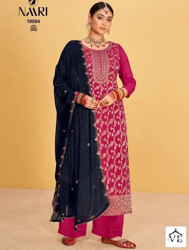 Naari Karvi Muslin Jacquard Wholesale Salwar Suit Catalog — Wholesale Salwar Suits, MPA wholesale from Surat — view 1