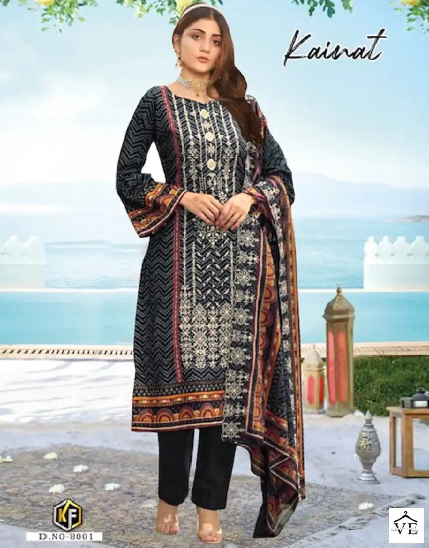 Keval Kainat Vol 8 Heavy Lawn Cotton Wholesale Pakistani Salwar Suit Catalog — Wholesale Salwar Suits, Keval Fab wholesale from Surat — view 1