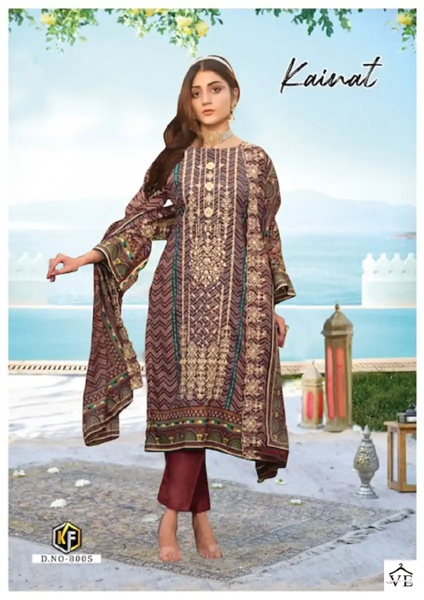 Keval Kainat Vol 8 Heavy Lawn Cotton Wholesale Pakistani Salwar Suit Catalog — Wholesale Salwar Suits, Keval Fab wholesale from Surat - Gallery Image 3