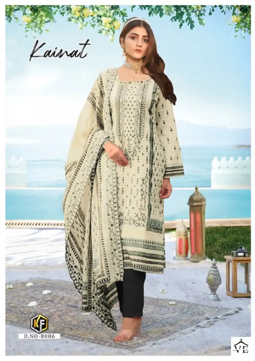 Keval Kainat Vol 8 Heavy Lawn Cotton Wholesale Pakistani Salwar Suit Catalog — Wholesale Salwar Suits, Keval Fab wholesale from Surat - Gallery Image 5