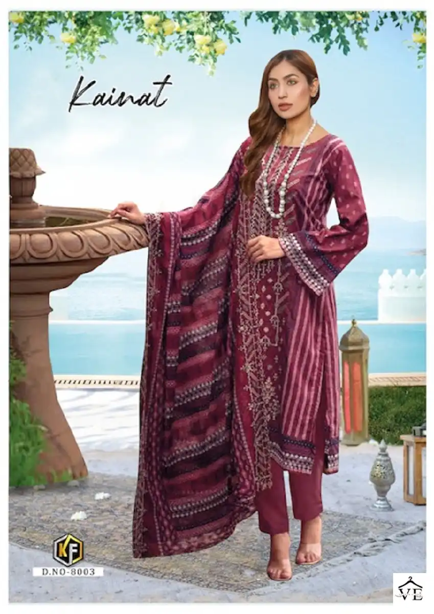 Keval Kainat Vol 8 Heavy Lawn Cotton Wholesale Pakistani Salwar Suit Catalog — Wholesale Salwar Suits, Keval Fab wholesale from Surat - Gallery Image 7