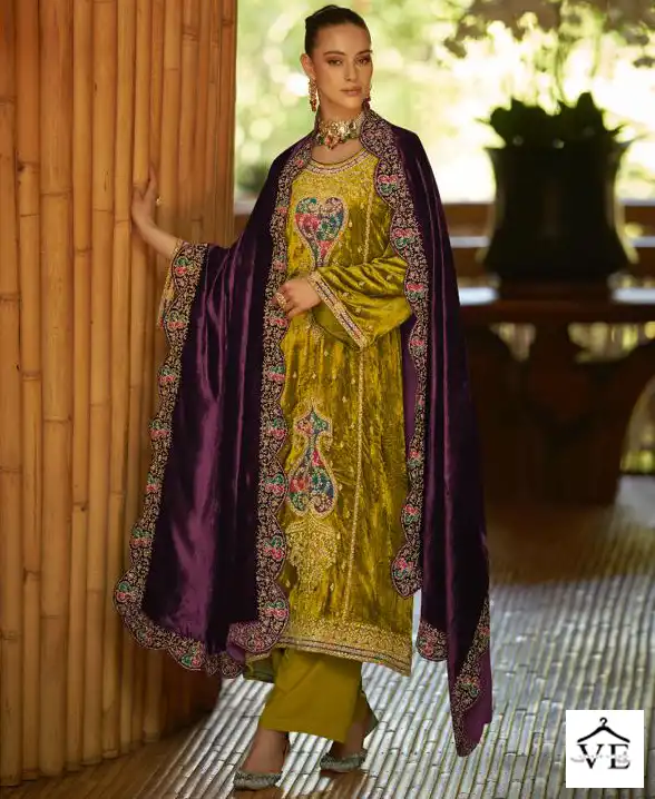 Mumtaz Arts Lahar Velvet Wholesale Eavy Embroidered Winter Wear Salwar Suit Catalog — Wholesale Salwar Suits, MPA wholesale from Surat — view 1