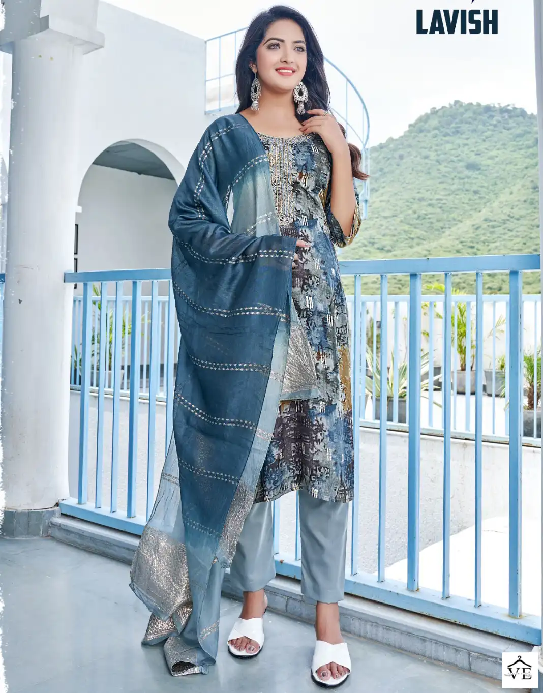 Rung Lavish Heavy Foil Print Rayon Wholesale Readymade Salwar Suit Catalog — Wholesale Salwar Suits, MPA wholesale from Surat — view 1