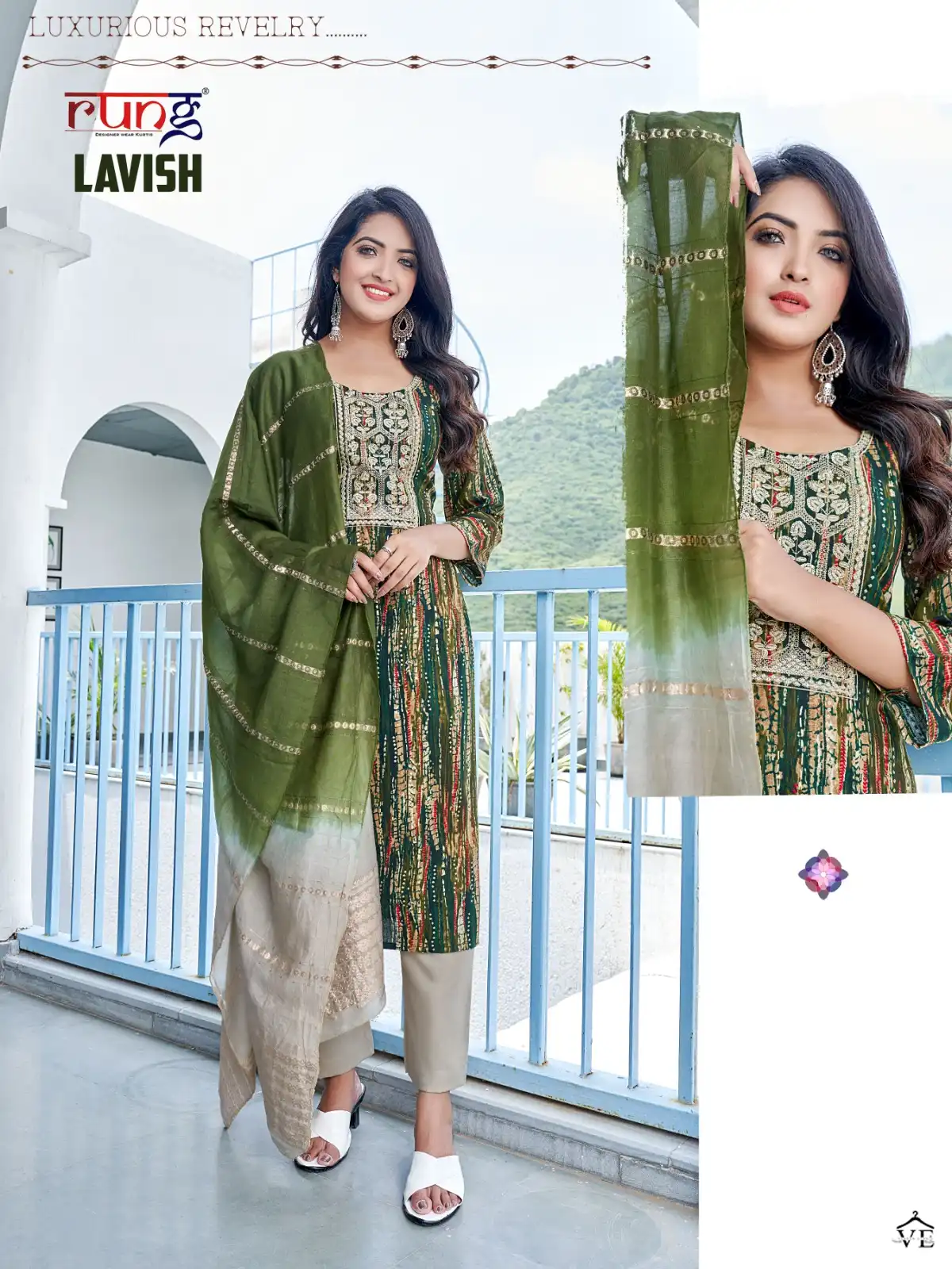 Rung Lavish Heavy Foil Print Rayon Wholesale Readymade Salwar Suit Catalog — Wholesale Salwar Suits, MPA wholesale from Surat - Gallery Image 5