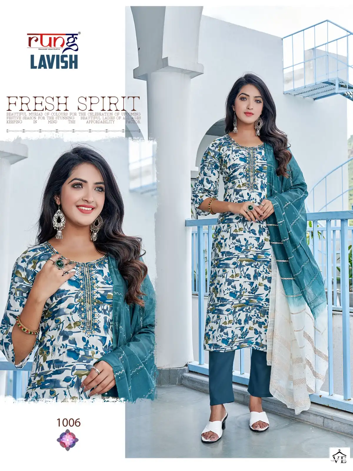 Rung Lavish Heavy Foil Print Rayon Wholesale Readymade Salwar Suit Catalog — Wholesale Salwar Suits, MPA wholesale from Surat - Gallery Image 8
