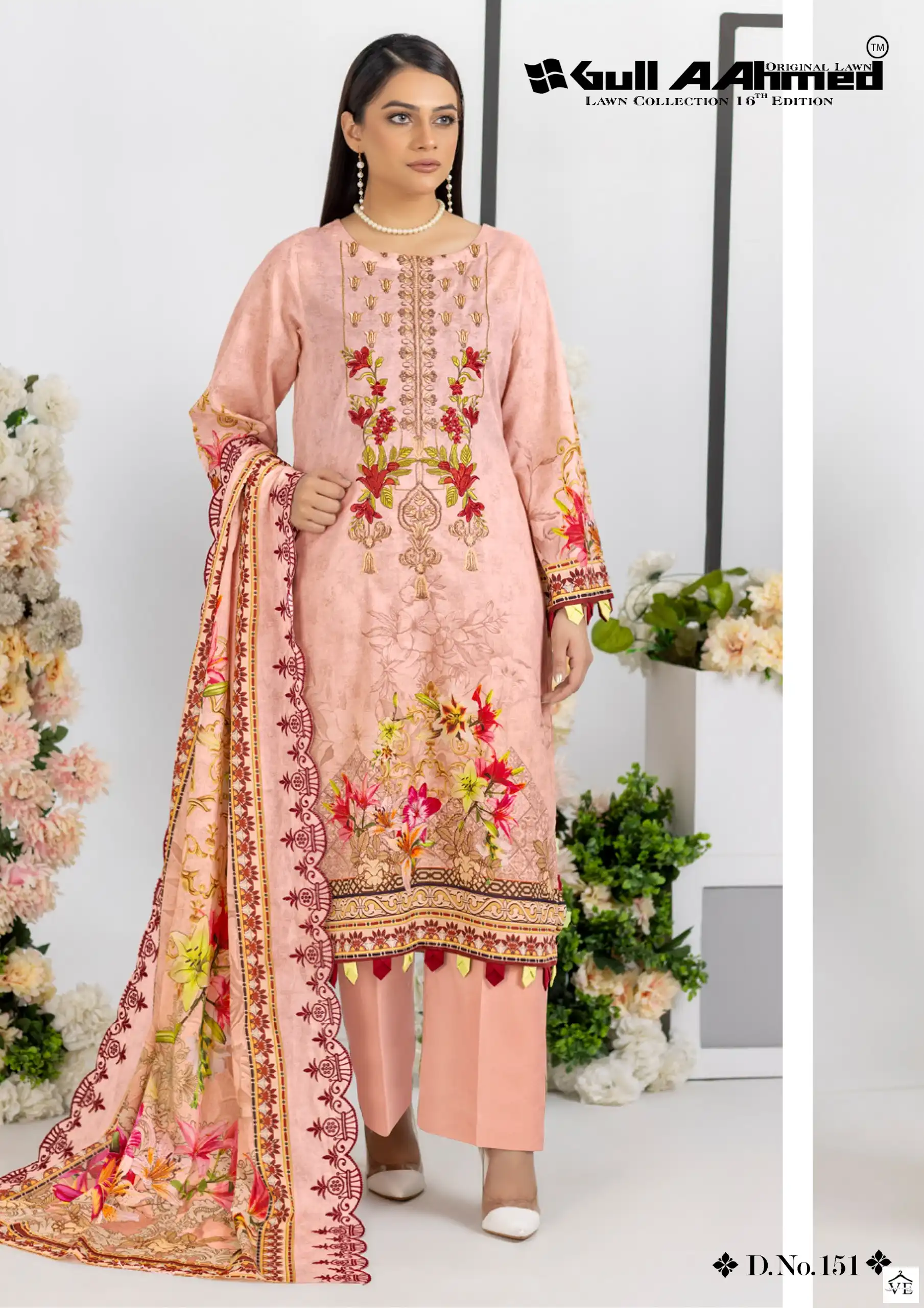Gull Aahmed Lawn Collection Vol 16 Lawn Cotton Wholesale Pakistani Salwar Suit Catalog — Wholesale Salwar Suits, MPA wholesale from Surat - Gallery Image 2