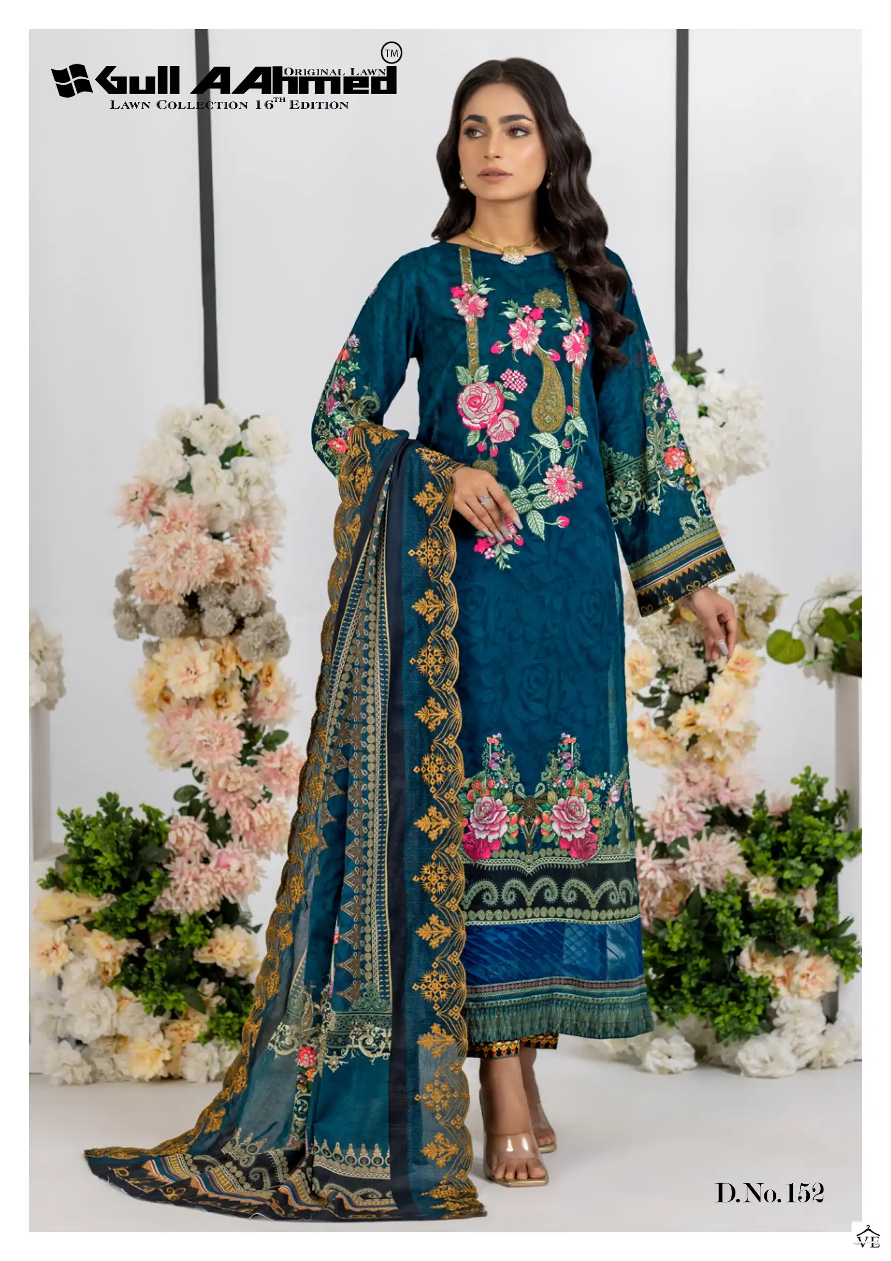 Gull Aahmed Lawn Collection Vol 16 Lawn Cotton Wholesale Pakistani Salwar Suit Catalog — Wholesale Salwar Suits, MPA wholesale from Surat - Gallery Image 3