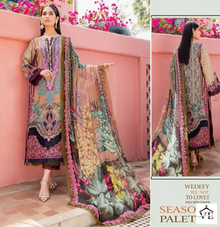 Agha Noor Luxury Lawn Collection Vol 10 Lawn Cotton Wholesale Pakistani Salwar Suit Catalog — Wholesale Salwar Suits, MPA wholesale from Surat - Gallery Image 2