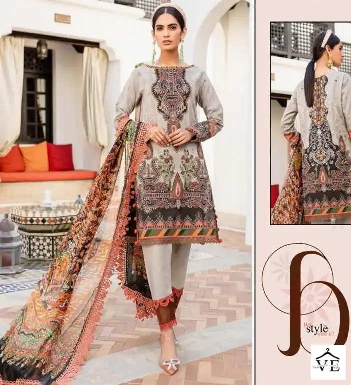 Agha Noor Luxury Lawn Collection Vol 10 Lawn Cotton Wholesale Pakistani Salwar Suit Catalog — Wholesale Salwar Suits, MPA wholesale from Surat - Gallery Image 4