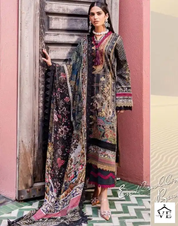 Agha Noor Luxury Lawn Collection Vol 10 Lawn Cotton Wholesale Pakistani Salwar Suit Catalog — Wholesale Salwar Suits, MPA wholesale from Surat - Gallery Image 7