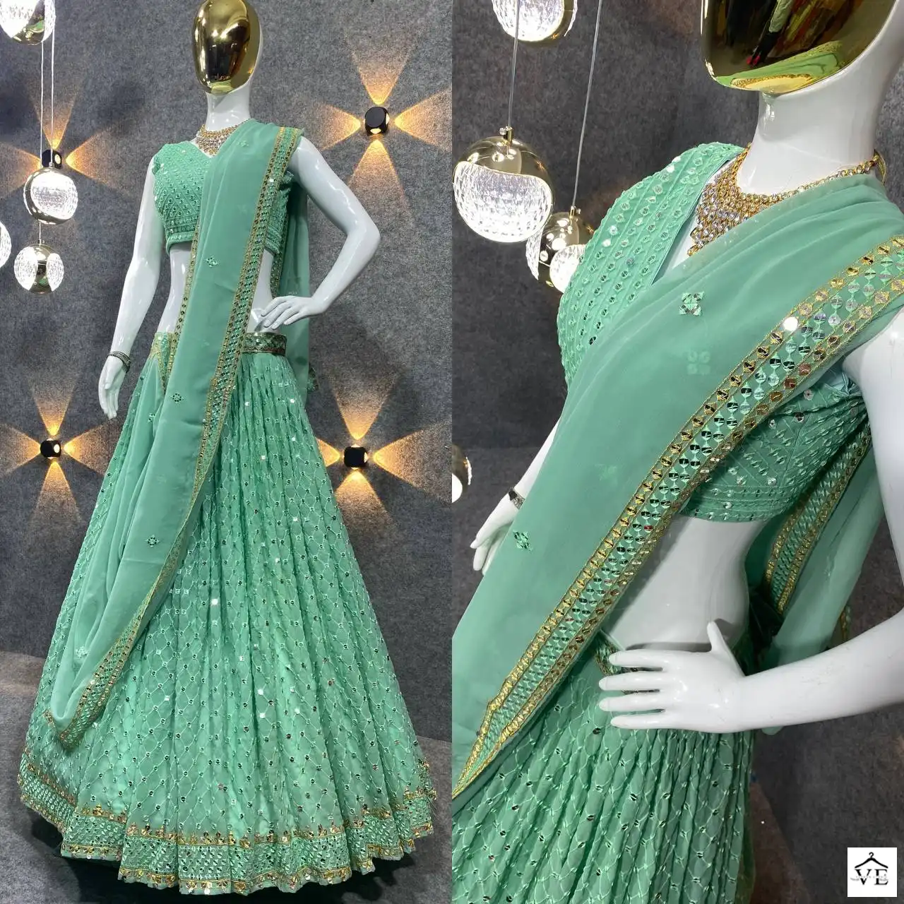 VE Madhuri Georgette Wholesale Readymade Lehenga Choli Catalog — Wholesale Lehenga, MPA wholesale from Surat - Gallery Image 5