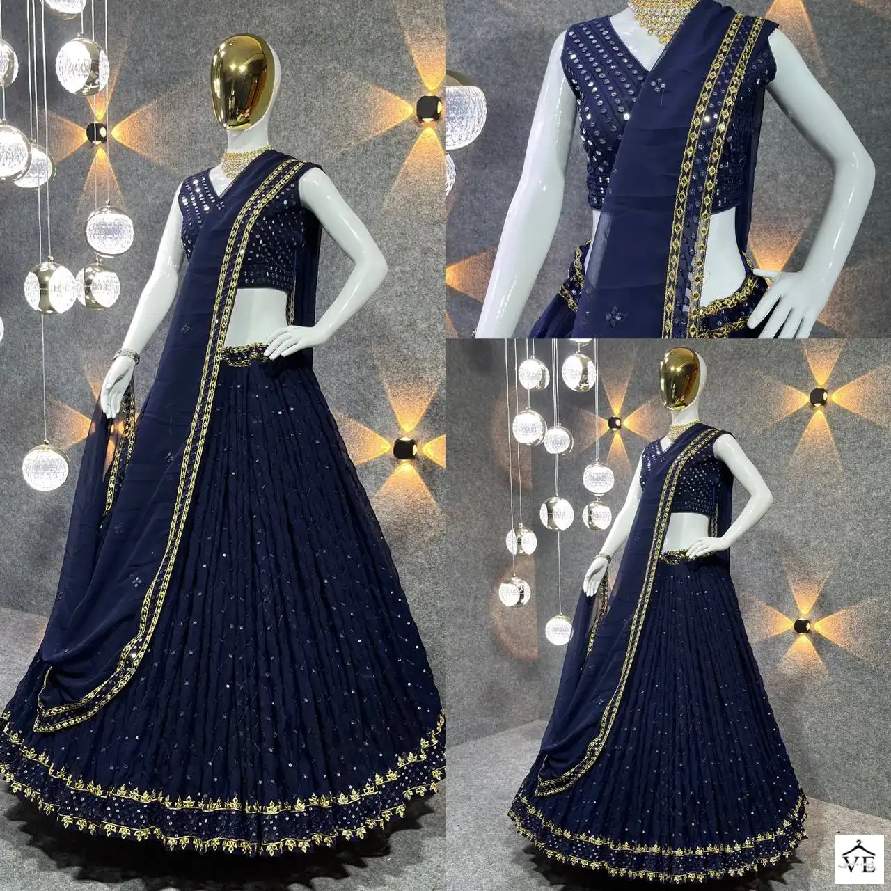 VE Madhuri Georgette Wholesale Readymade Lehenga Choli Catalog — Wholesale Lehenga, MPA wholesale from Surat - Gallery Image 8
