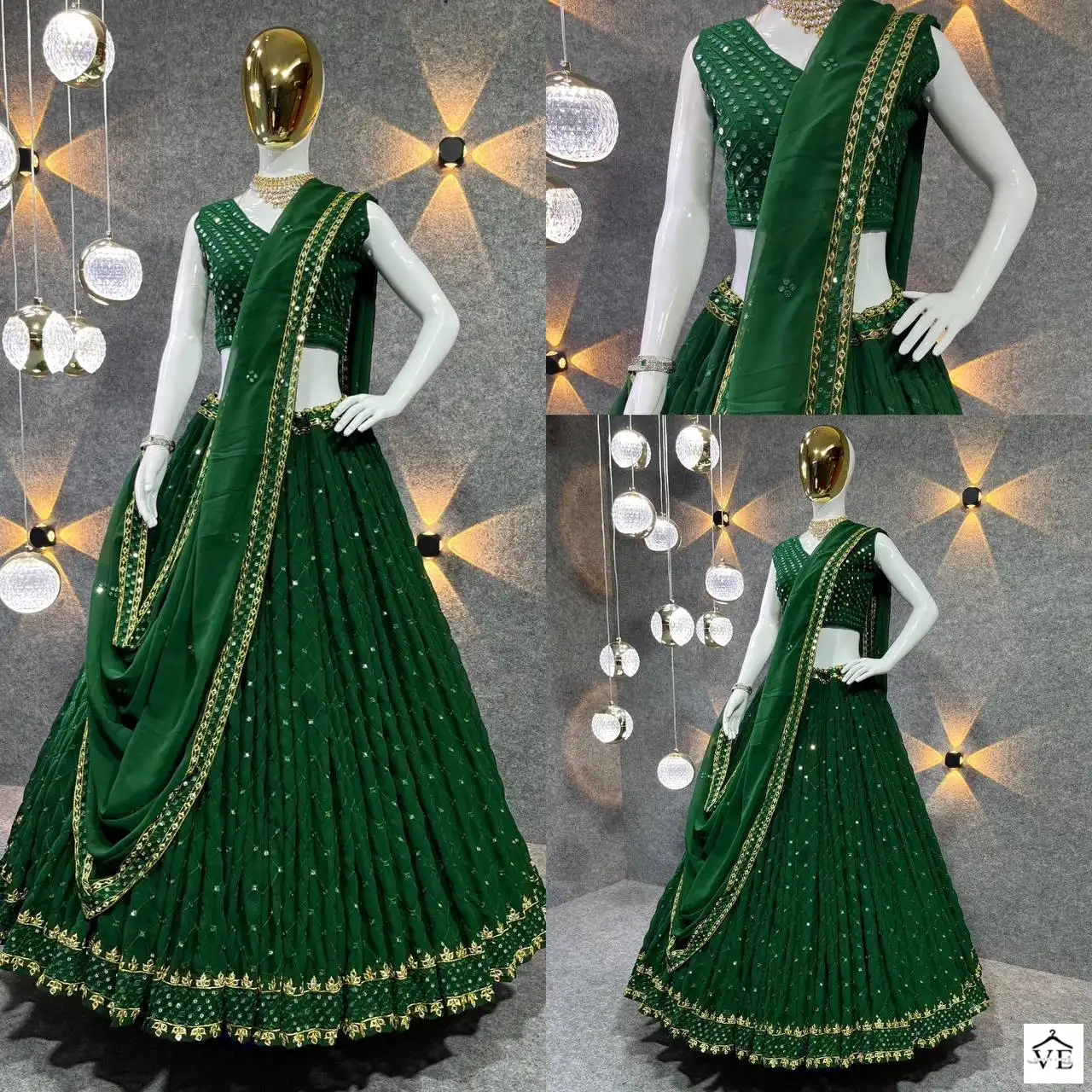 VE Madhuri Georgette Wholesale Readymade Lehenga Choli Catalog — Wholesale Lehenga, MPA wholesale from Surat - Gallery Image 9