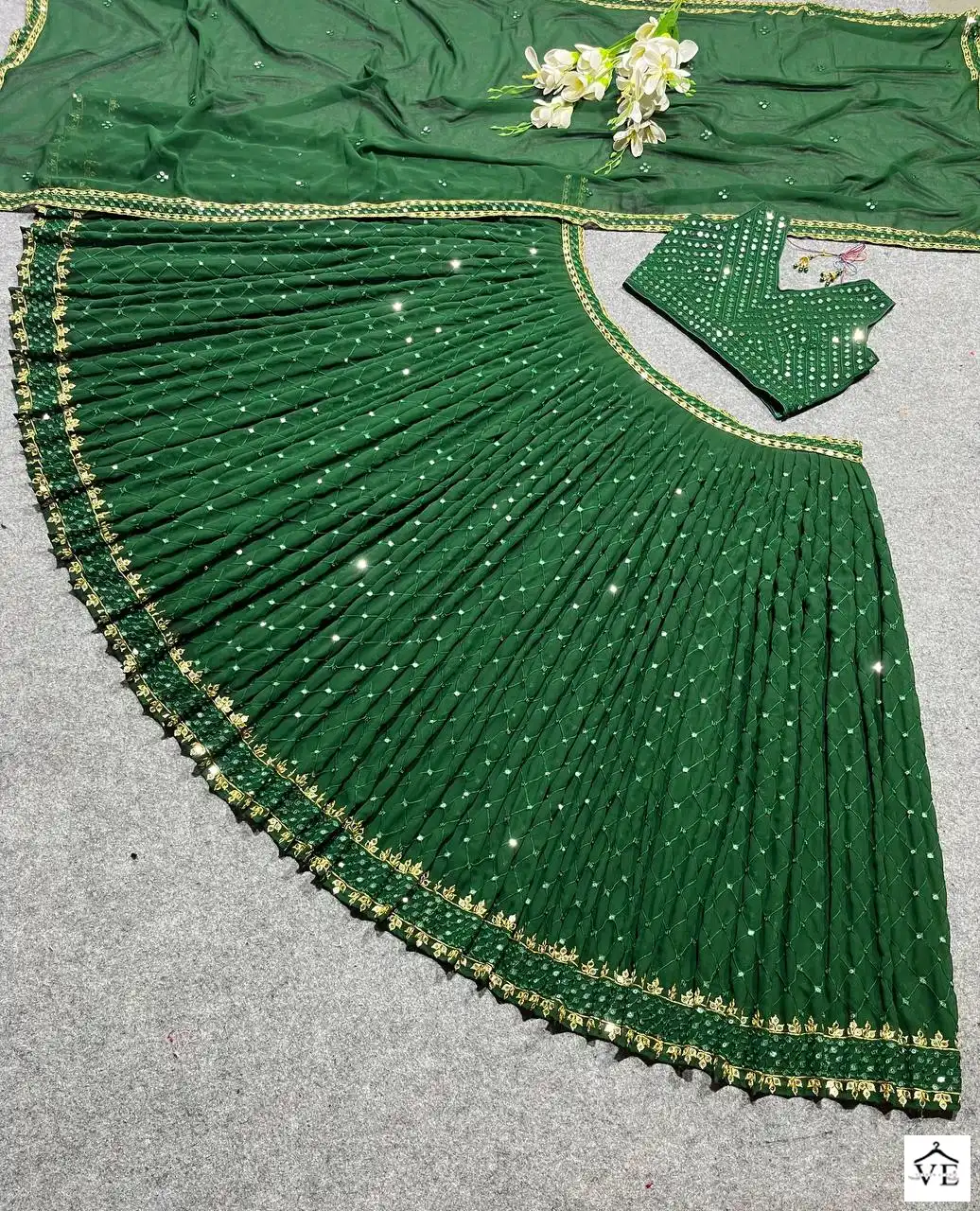 VE Madhuri Georgette Wholesale Readymade Lehenga Choli Catalog — Wholesale Lehenga, MPA wholesale from Surat - Gallery Image 10