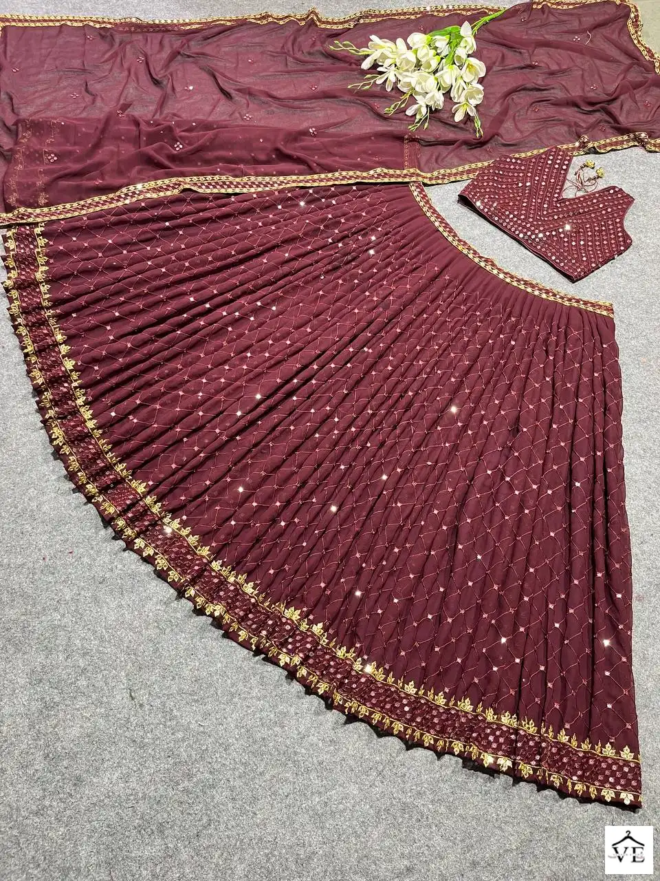 VE Madhuri Georgette Wholesale Readymade Lehenga Choli Catalog — Wholesale Lehenga, MPA wholesale from Surat - Gallery Image 11