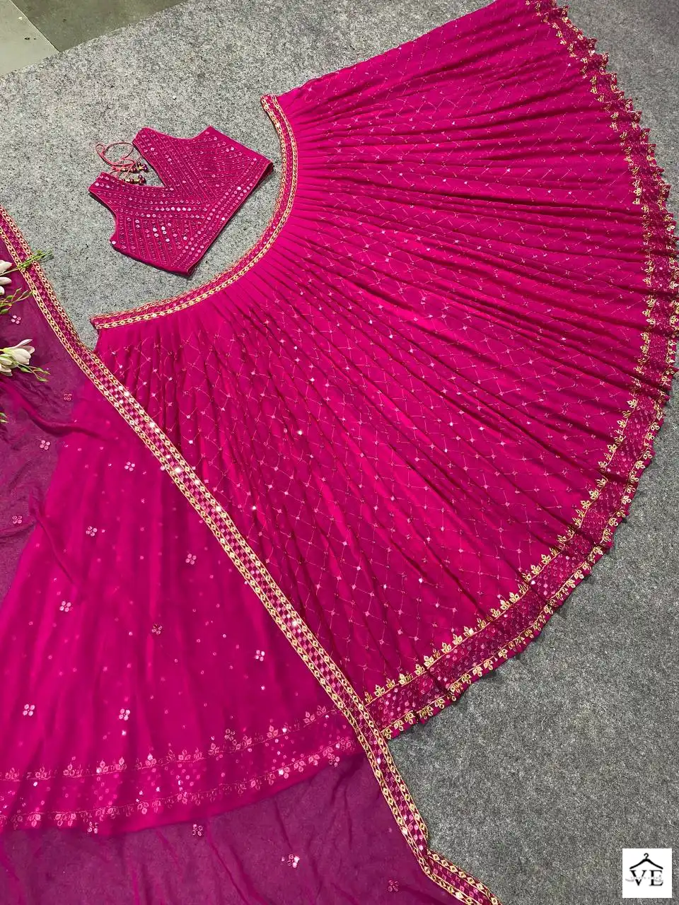 VE Madhuri Georgette Wholesale Readymade Lehenga Choli Catalog — Wholesale Lehenga, MPA wholesale from Surat - Gallery Image 13