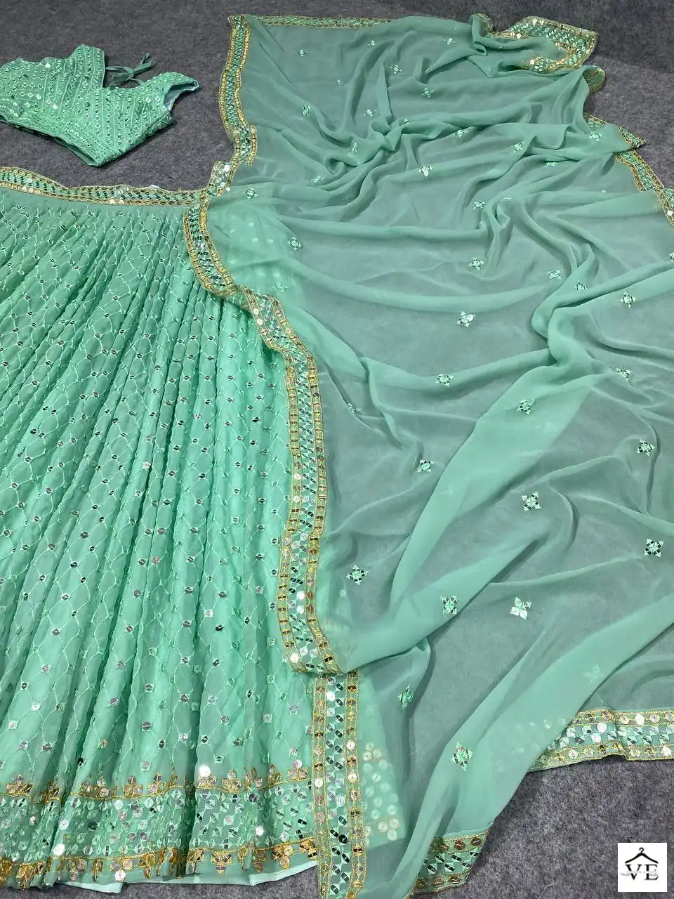 VE Madhuri Georgette Wholesale Readymade Lehenga Choli Catalog — Wholesale Lehenga, MPA wholesale from Surat - Gallery Image 14