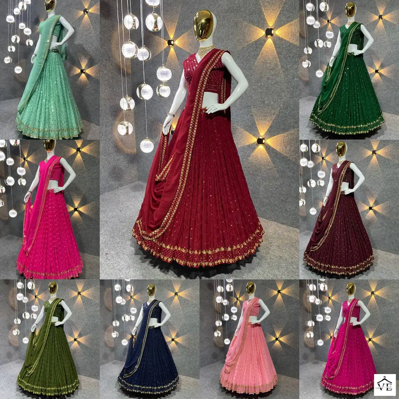 VE Madhuri Georgette Wholesale Readymade Lehenga Choli Catalog — Wholesale Lehenga, MPA wholesale from Surat — view 19