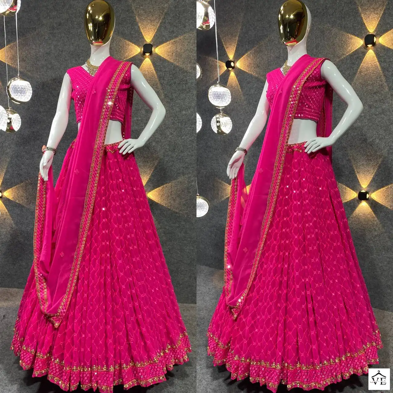 VE Madhuri Georgette Wholesale Readymade Lehenga Choli Catalog — Wholesale Lehenga, MPA wholesale from Surat - Gallery Image 4