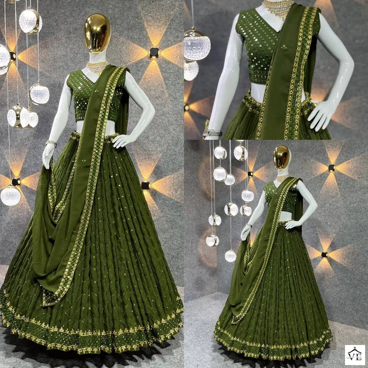 VE Madhuri Georgette Wholesale Readymade Lehenga Choli Catalog — Wholesale Lehenga, MPA wholesale from Surat - Gallery Image 6