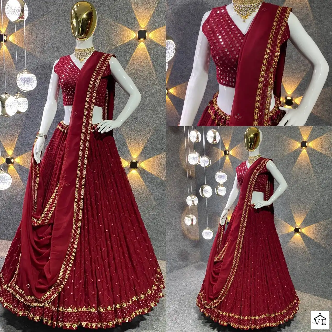VE Madhuri Georgette Wholesale Readymade Lehenga Choli Catalog — Wholesale Lehenga, MPA wholesale from Surat - Gallery Image 7