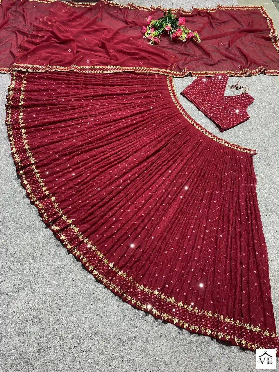 VE Madhuri Georgette Wholesale Readymade Lehenga Choli Catalog — Wholesale Lehenga, MPA wholesale from Surat - Gallery Image 17