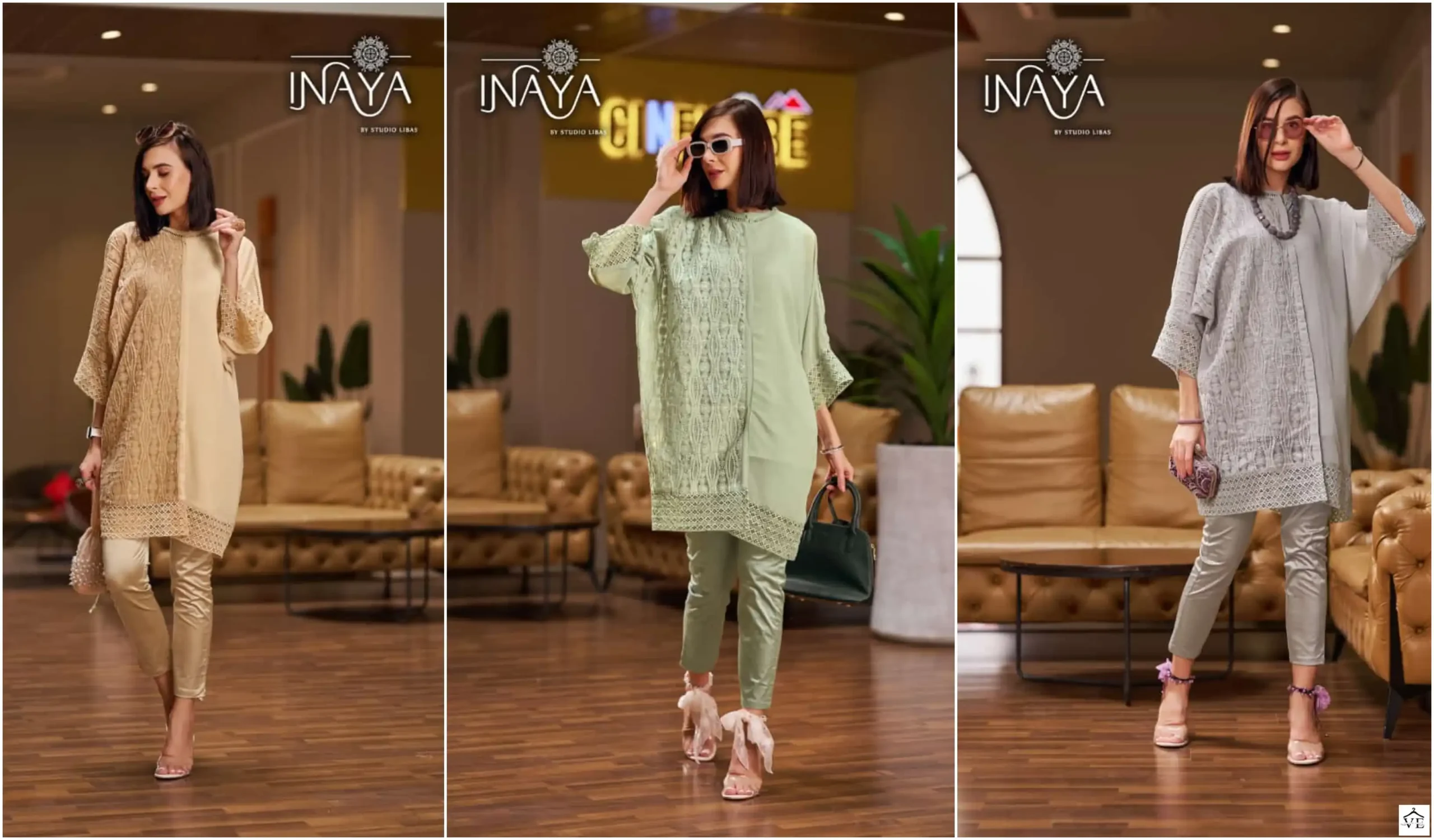Inaya Libas Lpc 207 Georgette Wholesale Fancy Classy Look Designer Kurti With Pant Cord Sets Catalog — Wholesale Kurti Pant Set, MPA wholesale from Surat — view 4