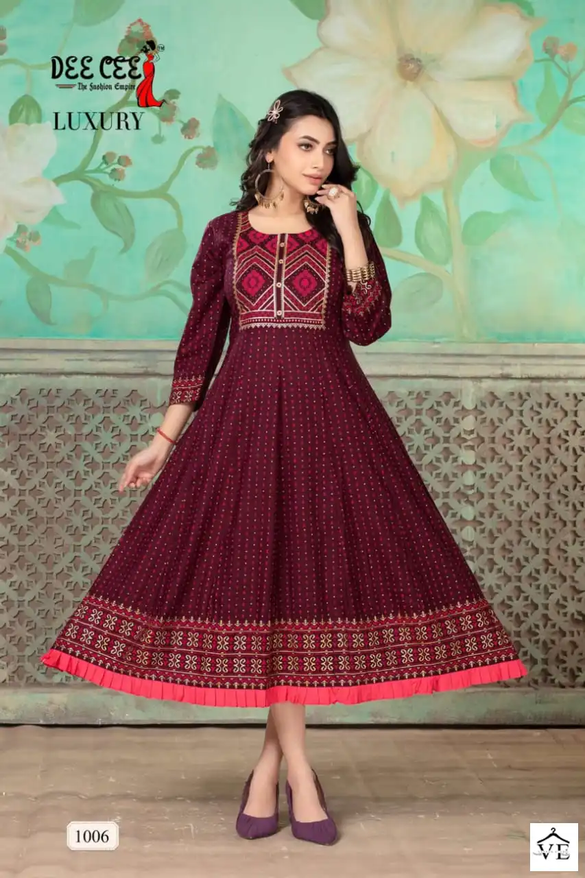 Deecee Luxury Rayon Wholesale Long Kurtis Catalog — Wholesale Kurtis, MPA wholesale from Surat — view 2