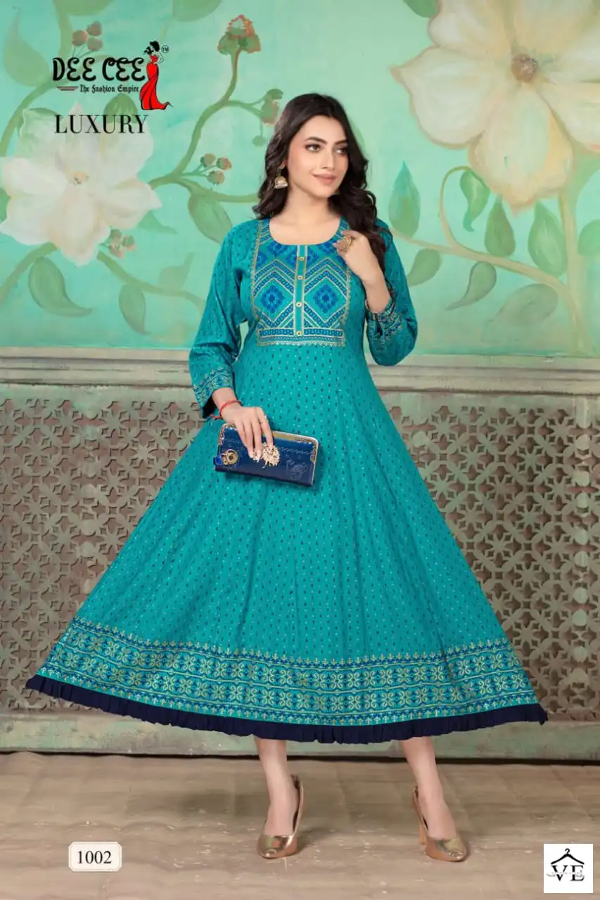 Deecee Luxury Rayon Wholesale Long Kurtis Catalog — Wholesale Kurtis, MPA wholesale from Surat — view 5
