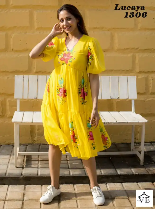VE Lucaya Vol 13 Kota Checks Wholesale Short Dresses Catalog — Wholesale Kurtis, MPA wholesale from Surat — view 6