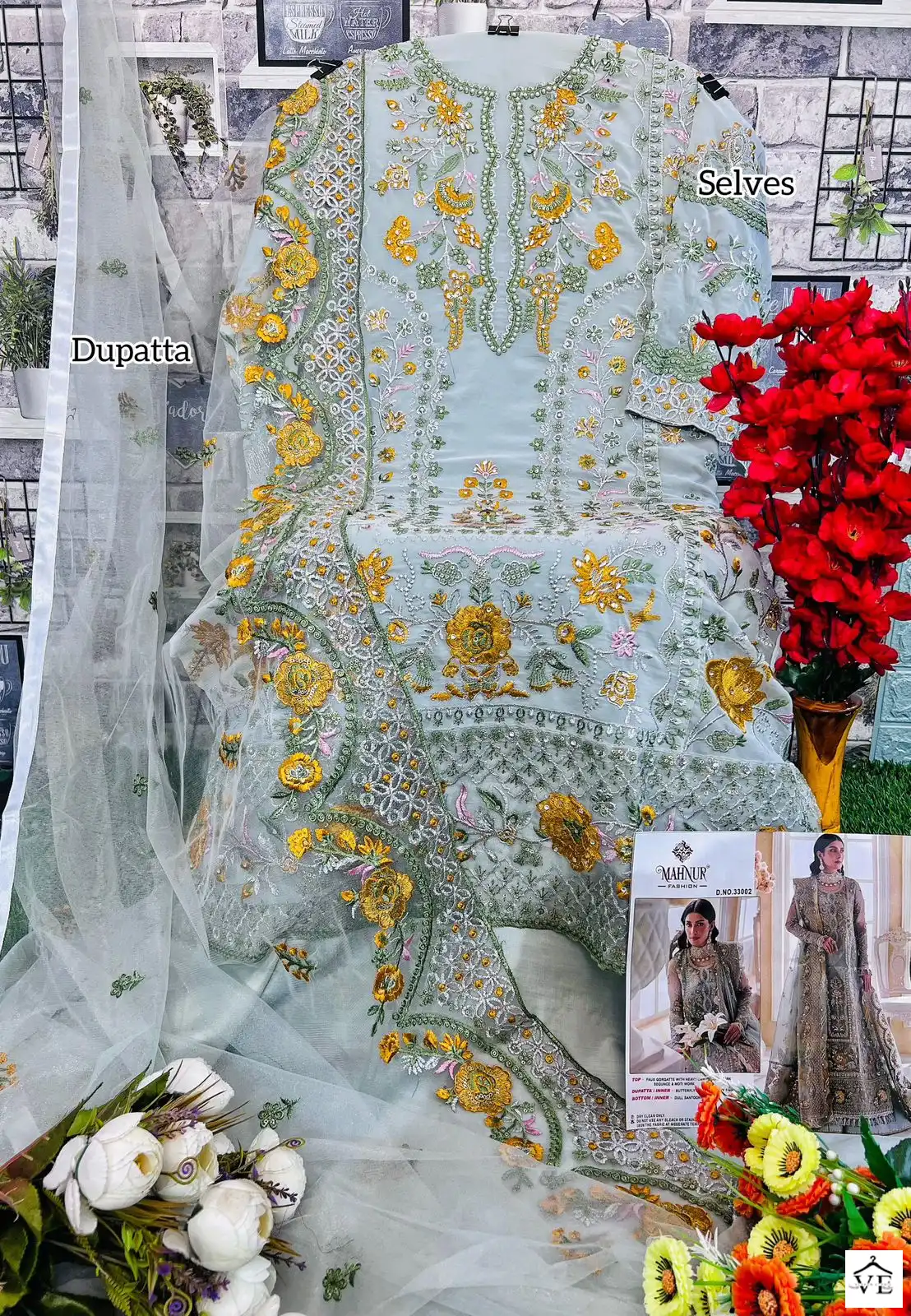 Mahnur Fashion M-33002 Heavy Georgette Wholesale Pakistani Suit — Wholesale Salwar Suits, MPA wholesale from Surat — view 2