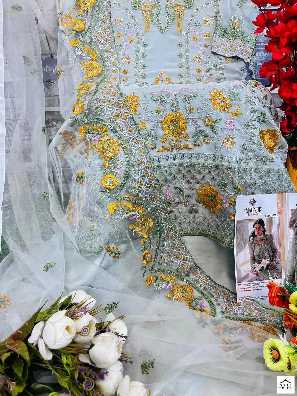 Mahnur Fashion M-33002 Heavy Georgette Wholesale Pakistani Suit — Wholesale Salwar Suits, MPA wholesale from Surat — view 3