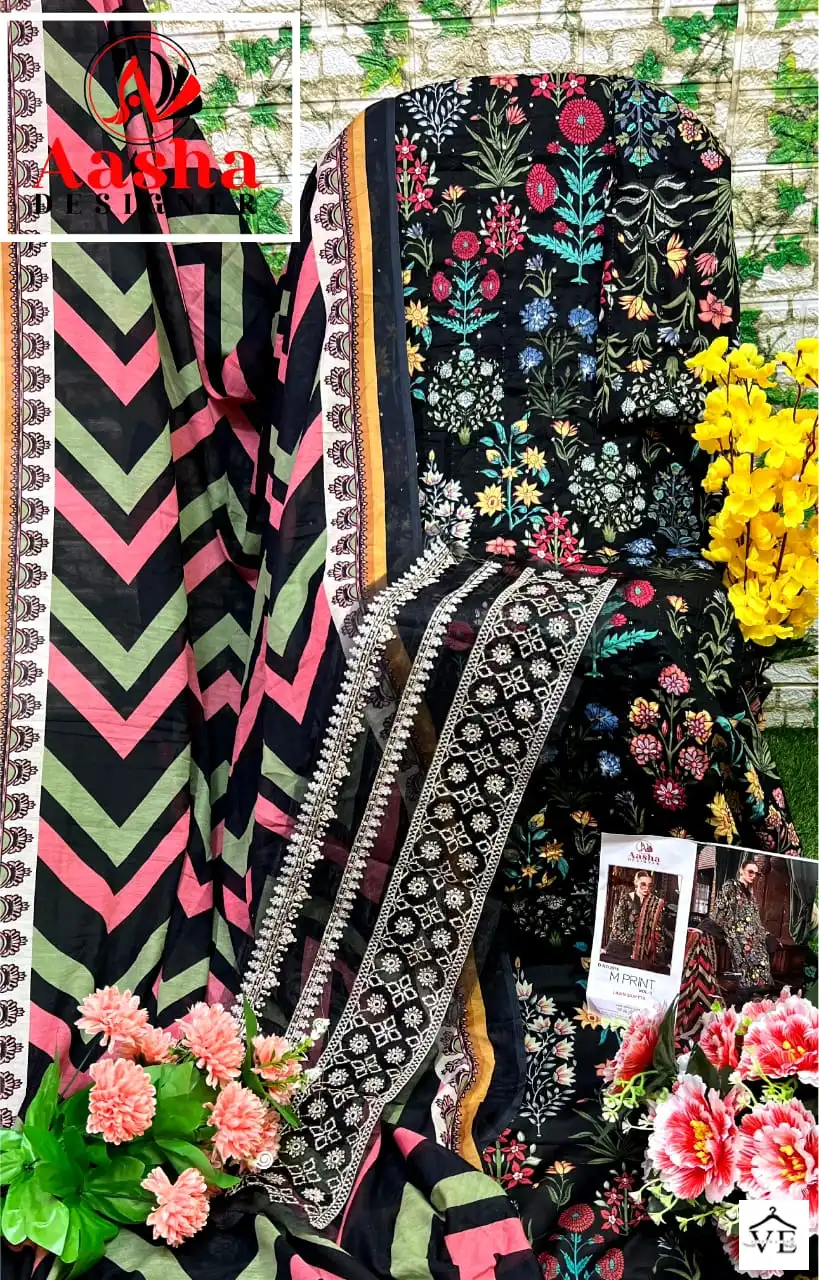 Aasha M Print Vol 3 Pure Cotton Wholesale Fancy Pakistani Salwar Suit Catalog — Wholesale Salwar Suits, MPA wholesale from Surat - Gallery Image 7