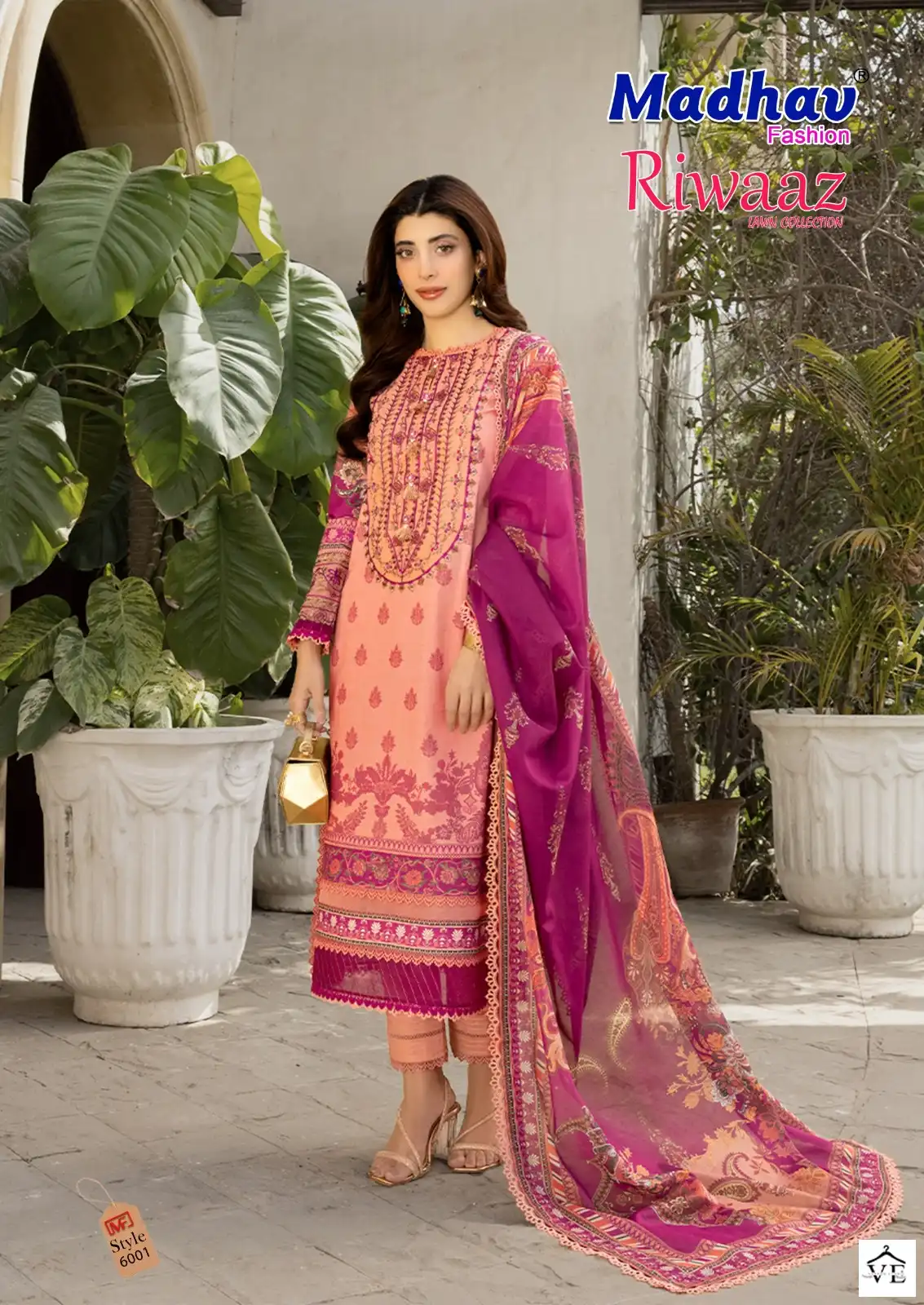 Madhav Riwaaz Vol 6 Lawn Cotton Wholesale Fancy Pakistani Salwar Suit Catalog — Wholesale Salwar Suits, MPA wholesale from Surat - Gallery Image 2