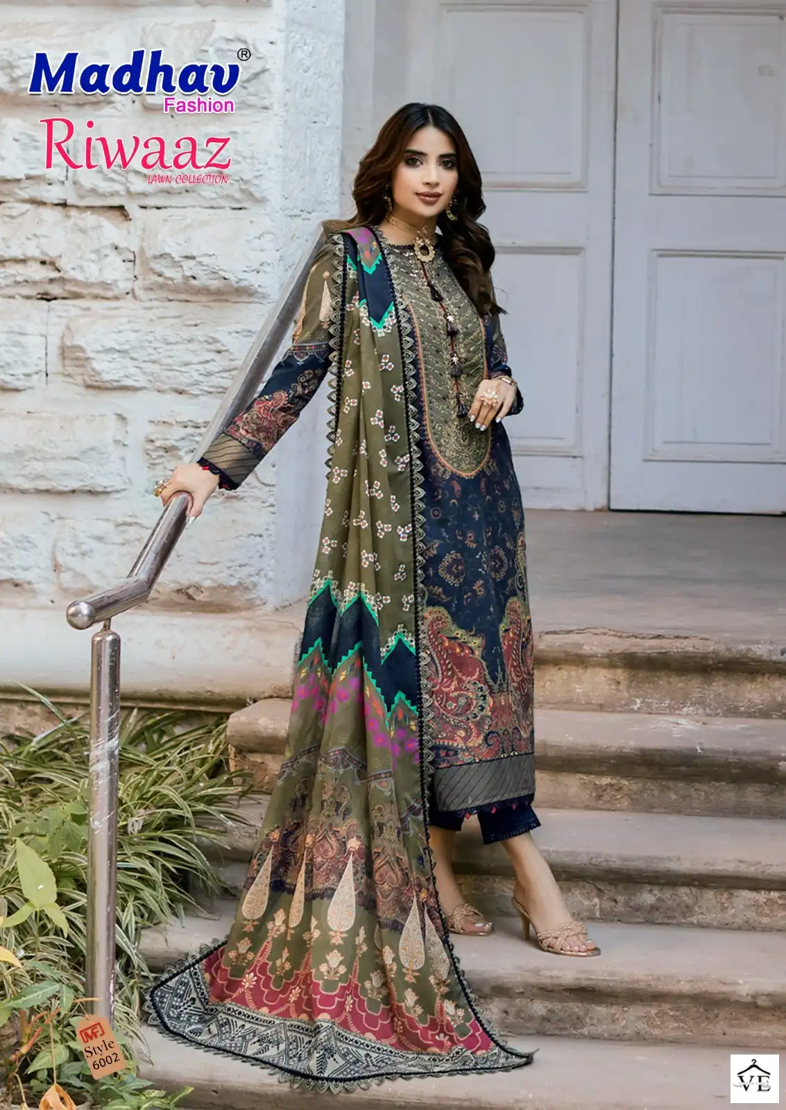 Madhav Riwaaz Vol 6 Lawn Cotton Wholesale Fancy Pakistani Salwar Suit Catalog — Wholesale Salwar Suits, MPA wholesale from Surat - Gallery Image 3