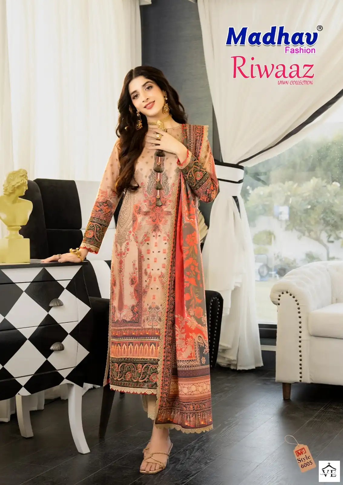 Madhav Riwaaz Vol 6 Lawn Cotton Wholesale Fancy Pakistani Salwar Suit Catalog — Wholesale Salwar Suits, MPA wholesale from Surat - Gallery Image 4