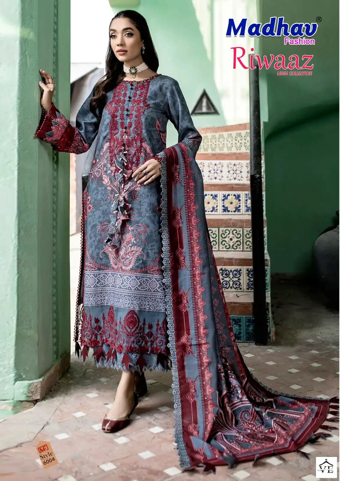 Madhav Riwaaz Vol 6 Lawn Cotton Wholesale Fancy Pakistani Salwar Suit Catalog — Wholesale Salwar Suits, MPA wholesale from Surat - Gallery Image 5