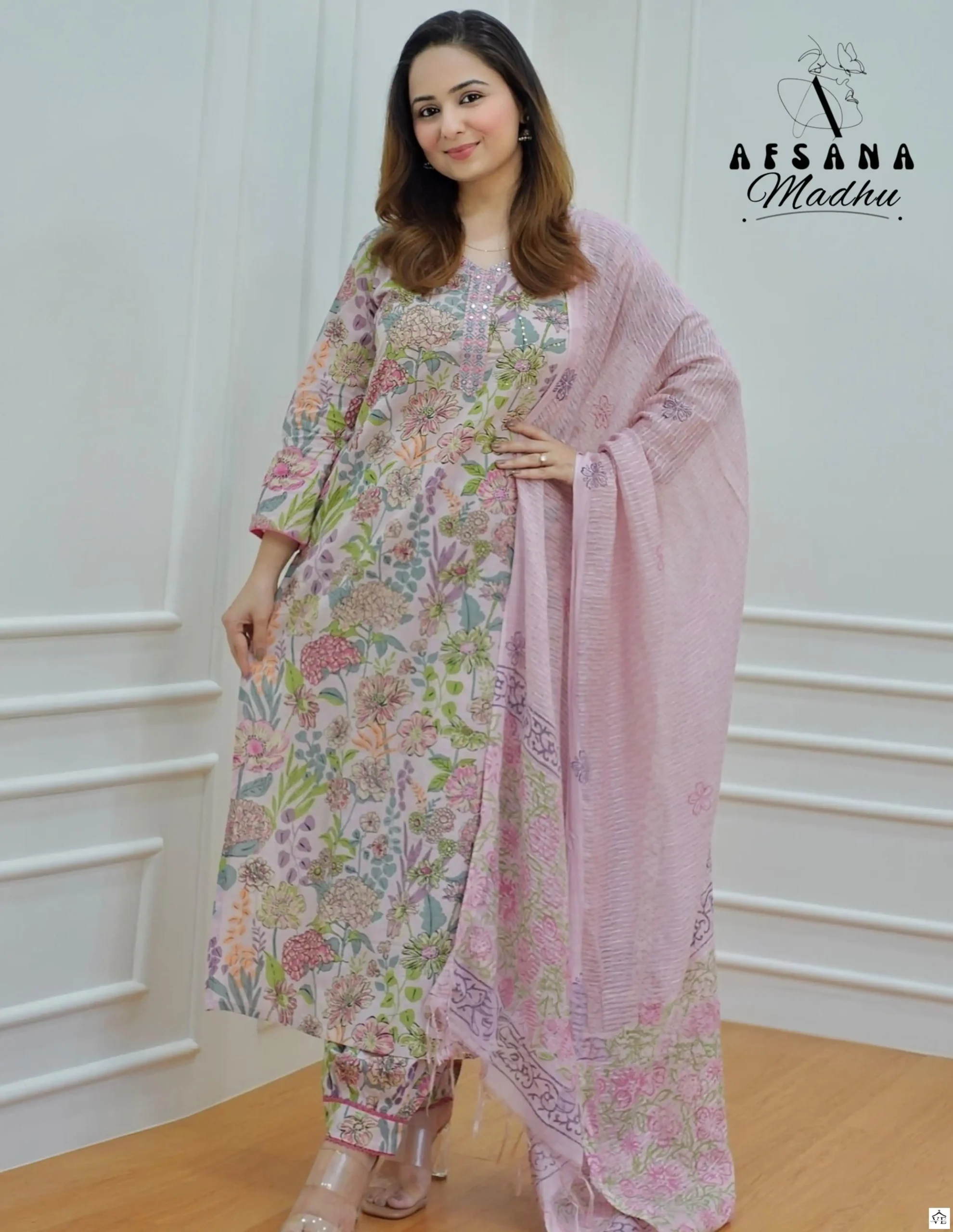 Afsana Madhu Pure Muslin Wholesale Readymade Suit Size Set Catalog — Wholesale Salwar Suits, MPA wholesale from Surat — view 1
