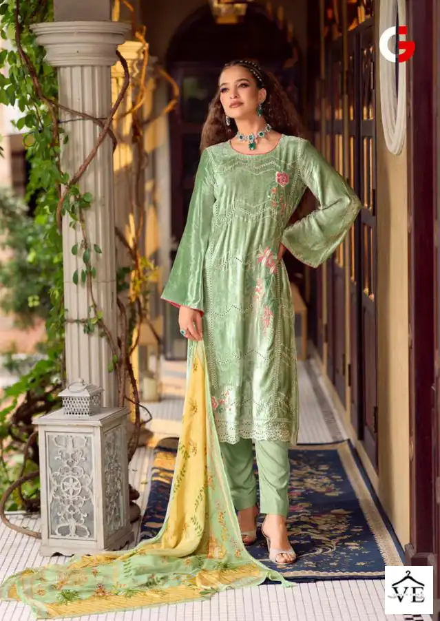 Deepsy Suits Gull Jee Mahnoor Velvet Wholesale Heavy Embroidery Designer Winter Wear Salwar Suit Catalog — Wholesale Salwar Suits, MPA wholesale from Surat - Gallery Image 3
