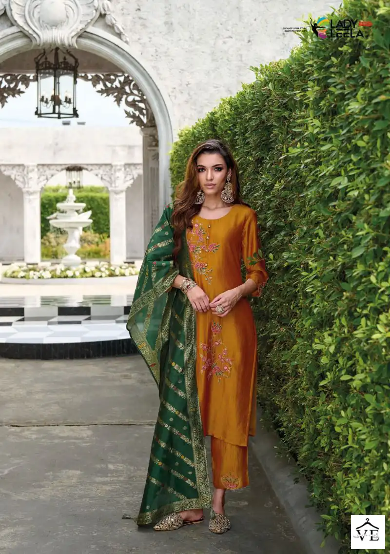 Lady Leela Maisha Vichitra Silk Wholesale Readymade Suits Catalog — Wholesale Salwar Suits, Lady Leela wholesale from Surat - Gallery Image 2