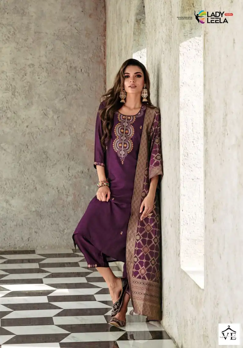 Lady Leela Maisha Vichitra Silk Wholesale Readymade Suits Catalog — Wholesale Salwar Suits, Lady Leela wholesale from Surat - Gallery Image 4