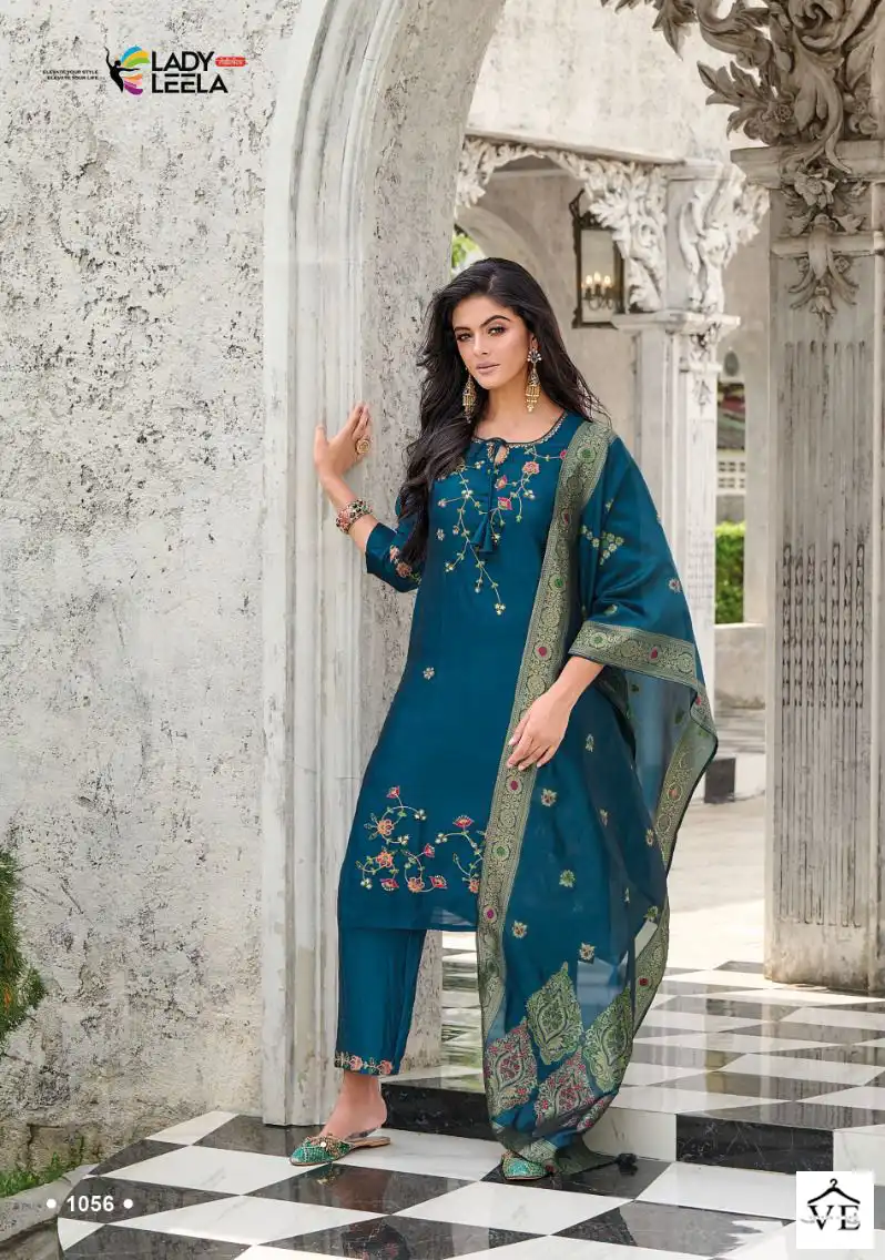 Lady Leela Maisha Vichitra Silk Wholesale Readymade Suits Catalog — Wholesale Salwar Suits, Lady Leela wholesale from Surat - Gallery Image 6