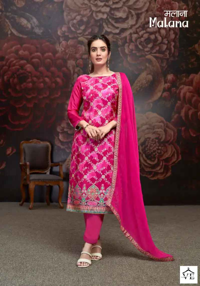 Alok Suits Malana Jacquard Wholesale Designer Hand Work Salwar Suit Catalog — Wholesale Salwar Suits, Alok Suit wholesale from Surat - Gallery Image 2