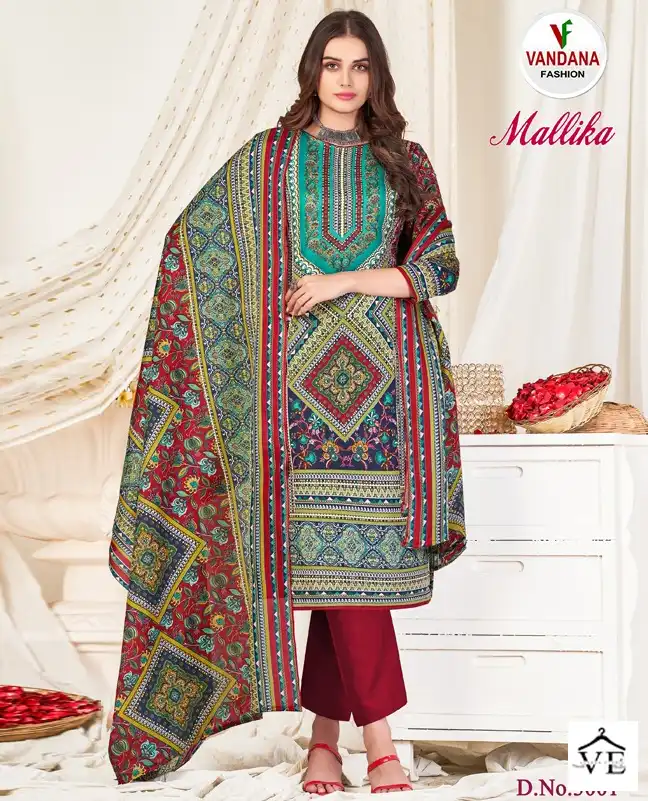 Vandana Mallika Vol 3 Cotton Wholesale Fancy Salwar Suit Catalog — Wholesale Salwar Suits, MPA wholesale from Surat — view 1