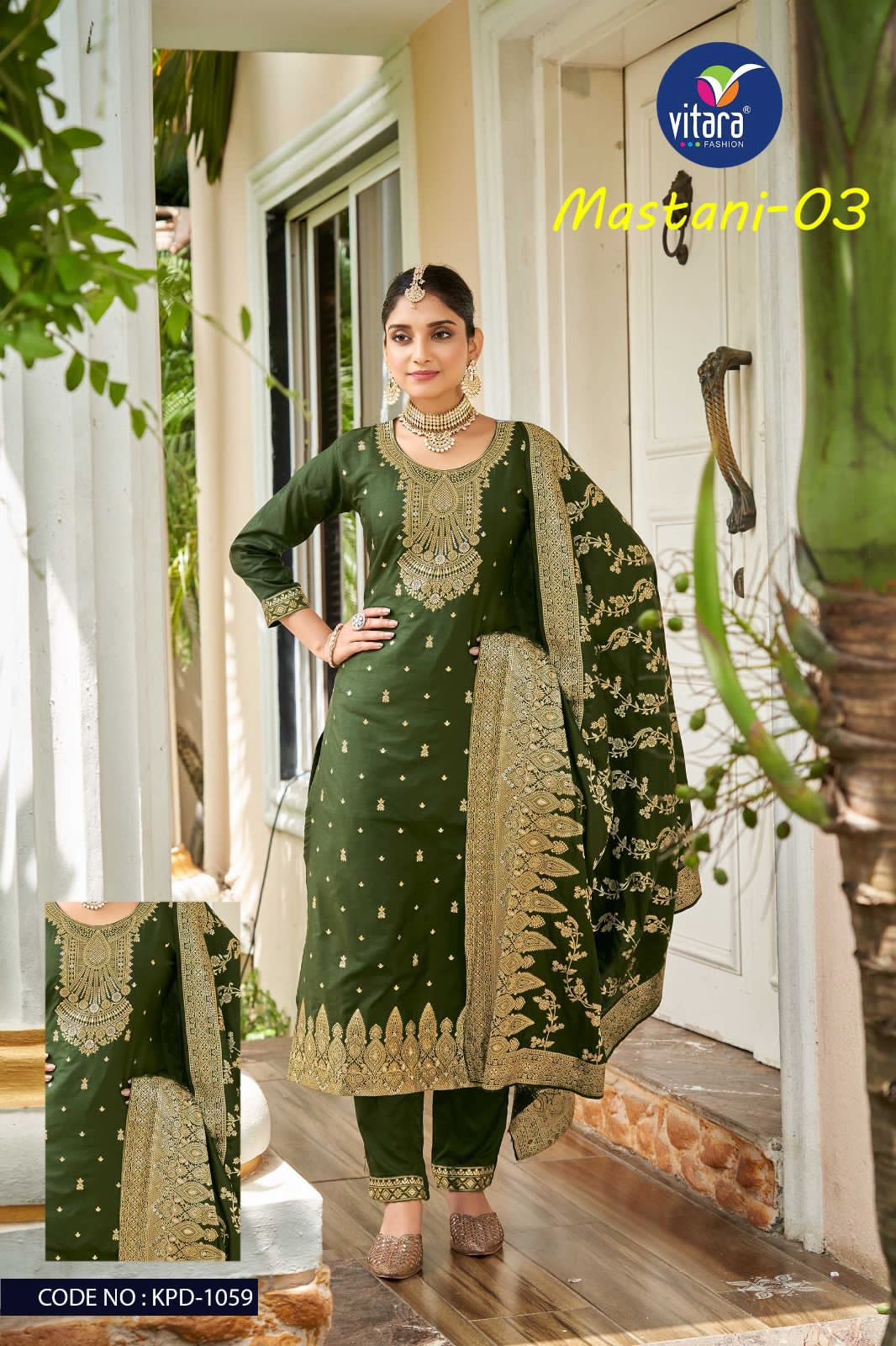 Vitara Mastani-3 Heavy Nylon Dola Viscose Wholesale Readymade Suits Catalog — Wholesale Salwar Suits, MPA wholesale from Surat — view 2