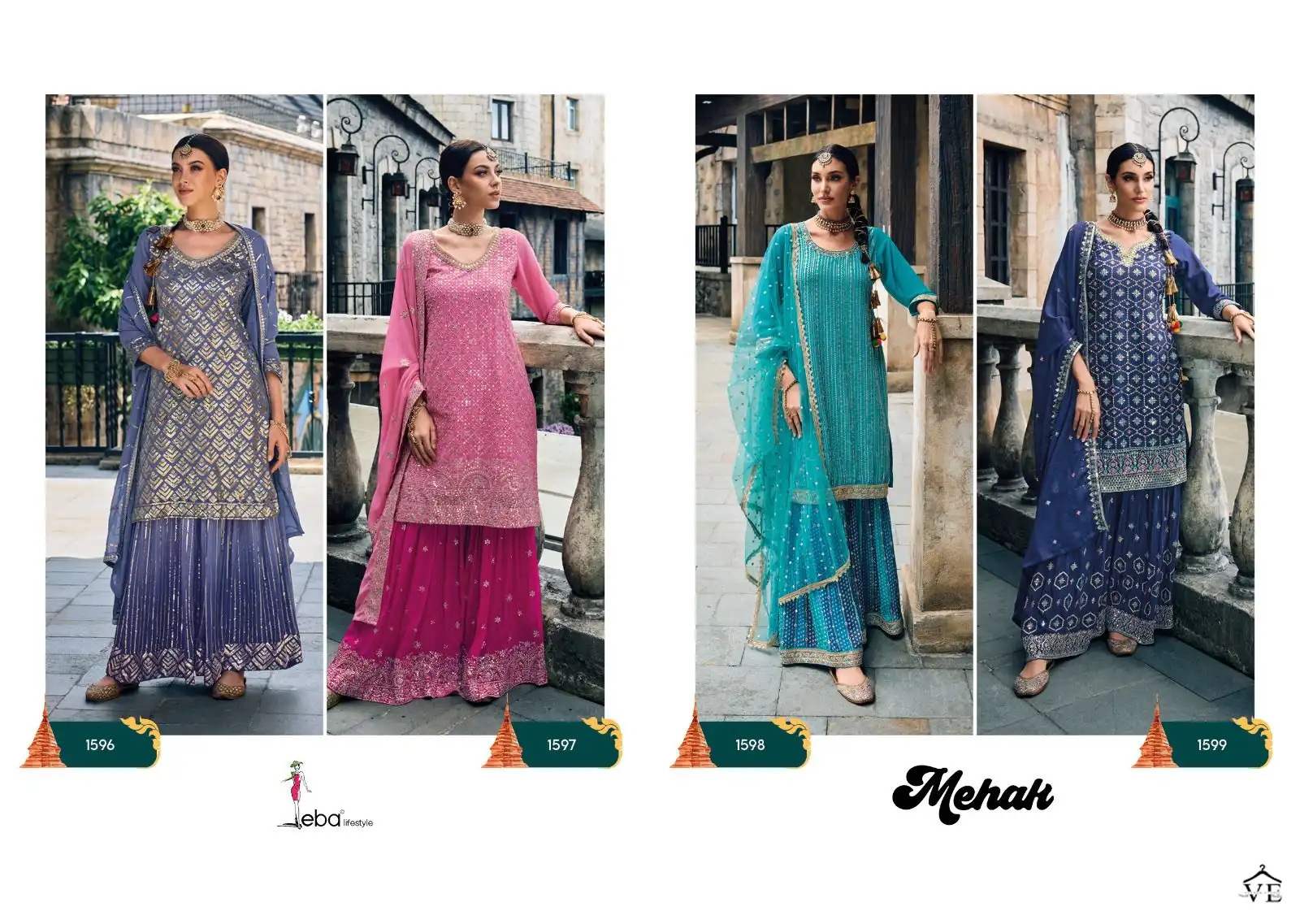 Eba Mehak Heavy Foux Georgette Wholesale Designer Readymade Salwar Suit Catalog - Image 5
