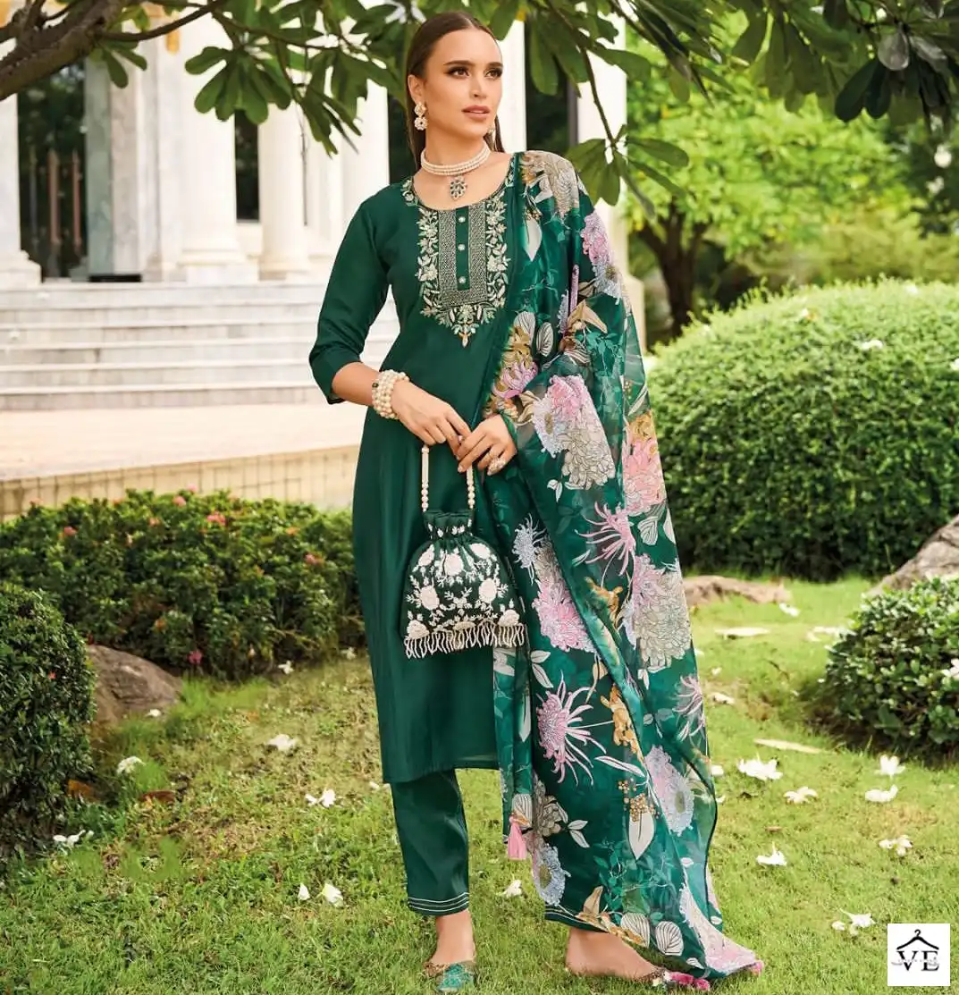 Kailee Fashion Mehboob Viscose Wholesale Fancy Hand Work Designer Salwar Suit Catalog — Wholesale Salwar Suits, Kailee Fashion wholesale from Surat — view 1