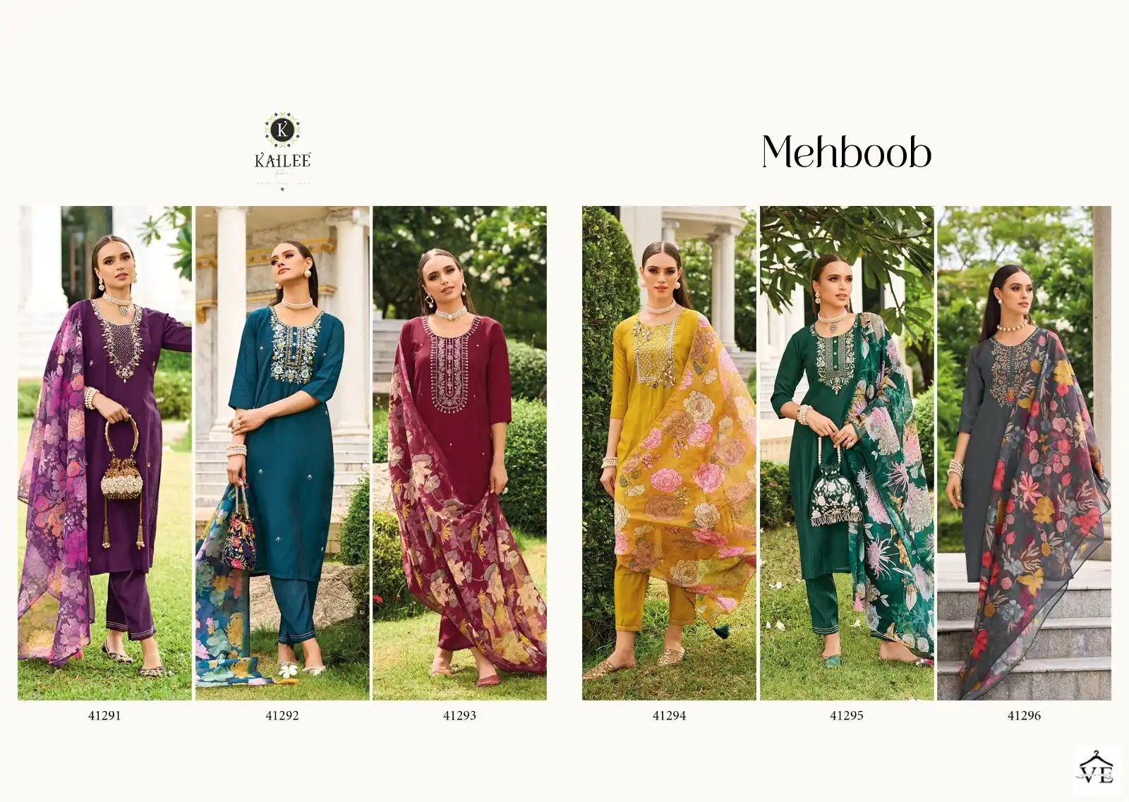 Kailee Fashion Mehboob Viscose Wholesale Fancy Hand Work Designer Salwar Suit Catalog — Wholesale Salwar Suits, Kailee Fashion wholesale from Surat — view 7