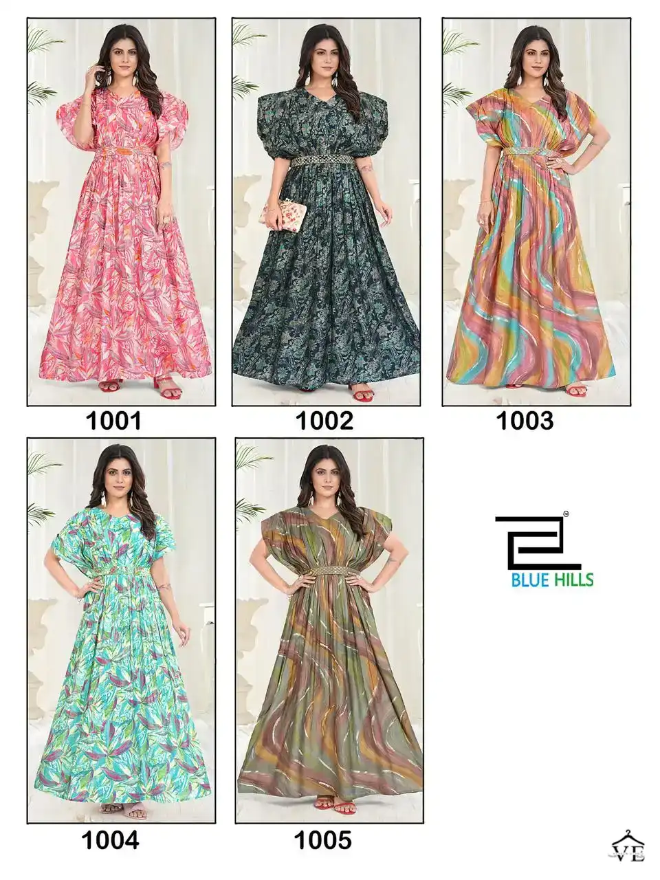 Blue Hills Milk Modal Chanderi Print Wholesale Anarkali Gown Catalog — Wholesale Kurtis, Blue Hills wholesale from Surat — view 6