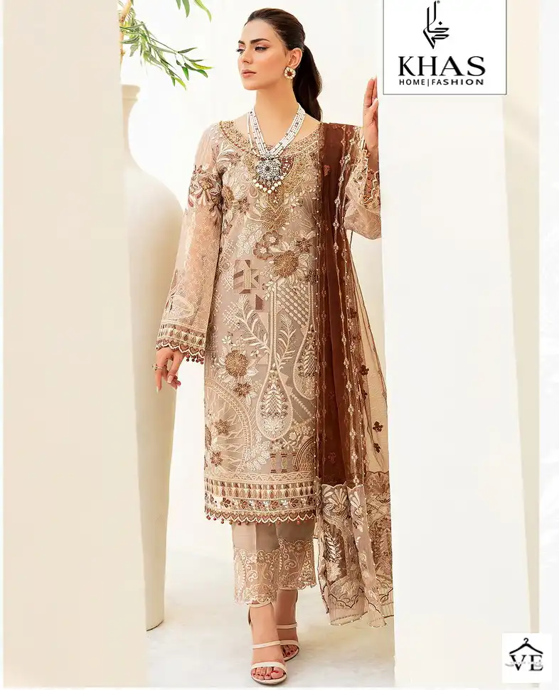 Khas Minhal-802 Georgette Wholesale Pakistani Suit — Wholesale Salwar Suits, Khas wholesale from Surat — view 1
